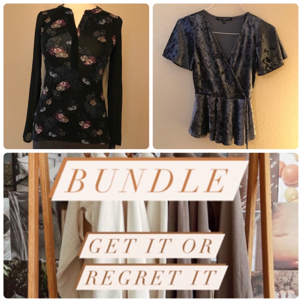 COPY Simply Vera Wang floral top n wrap top bundle